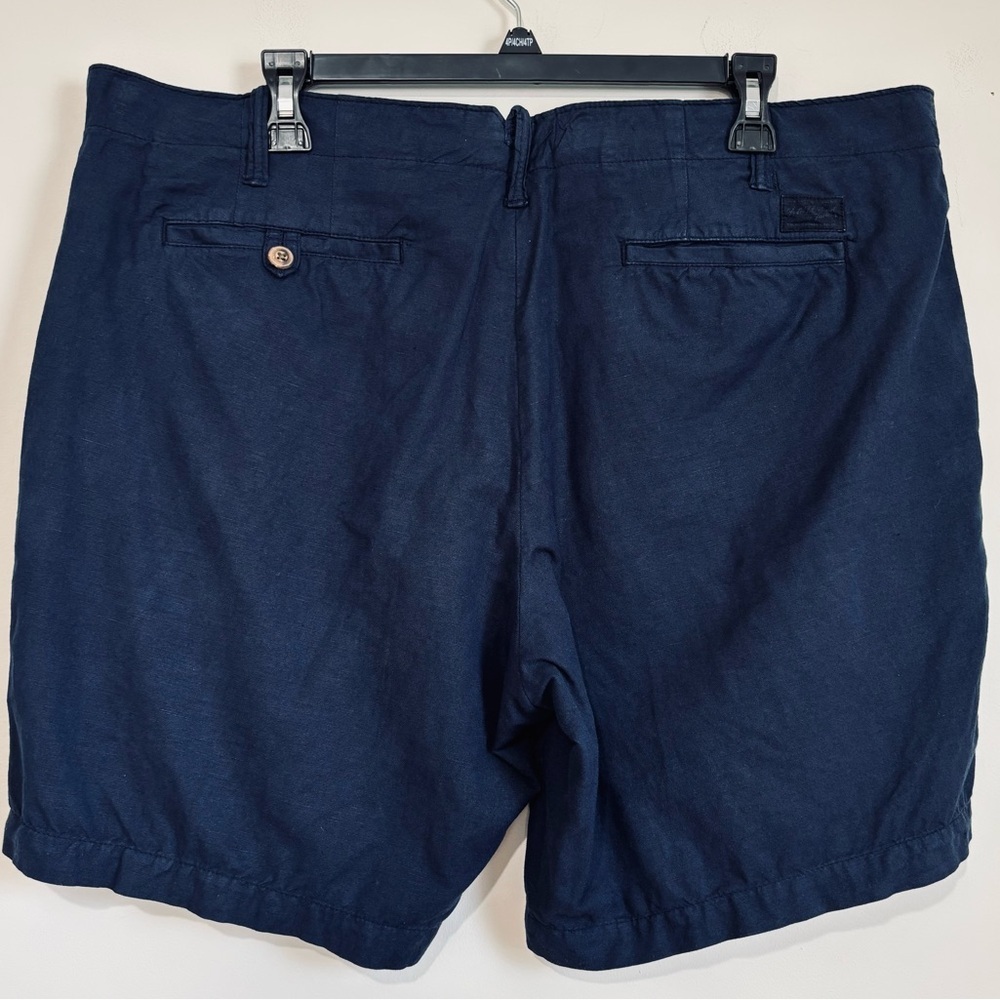 Polo Ralph Lauren Men’s 38 Mid Rise Straight Fit Navy Blue Linen Cotton Shorts - Picture 2 of 16